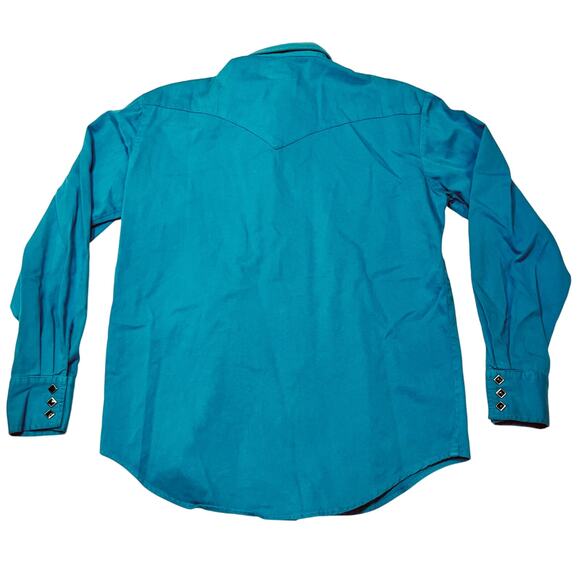 H Bar C California Ranchwear Western Shirt Men Medium Blue Pearl Snap Vintage - Picture 2 of 10